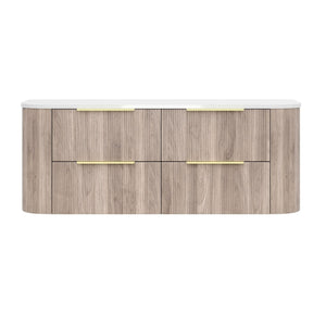 VITO ARDEN-D CLASSIC OAK 1200MM FLUTED CURVED SINGLE BOWL WALL HUNG VANITY