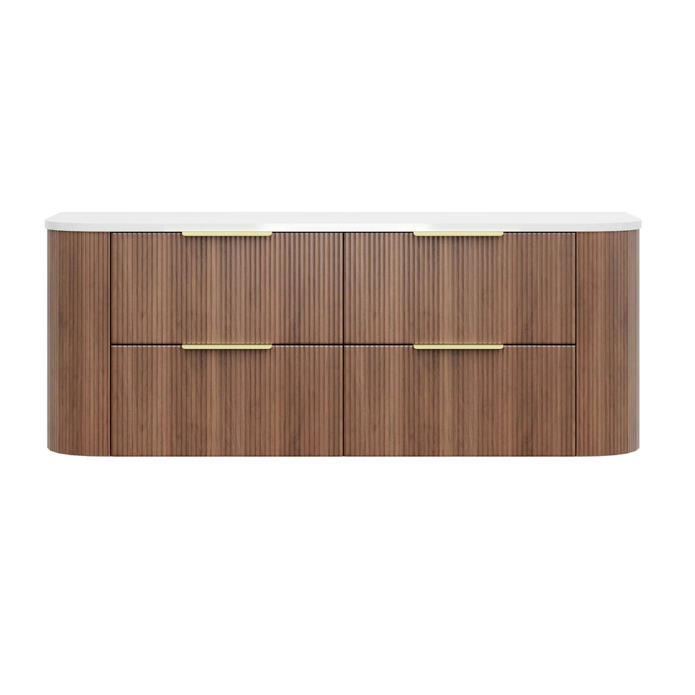 VITO ARDEN-D PRIME OAK 1200MM FLUTED CURVED SINGLE BOWL WALL HUNG VANITY