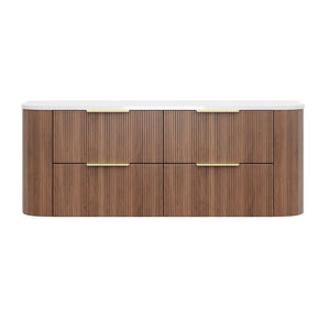 VITO ARDEN-D PRIME OAK 1200MM FLUTED CURVED SINGLE BOWL WALL HUNG VANITY