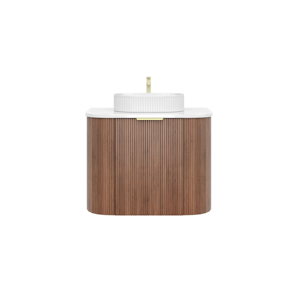 VITO ARDEN-S PRIME OAK 750MM FLUTED CURVED SINGLE BOWL WALL HUNG VANITY