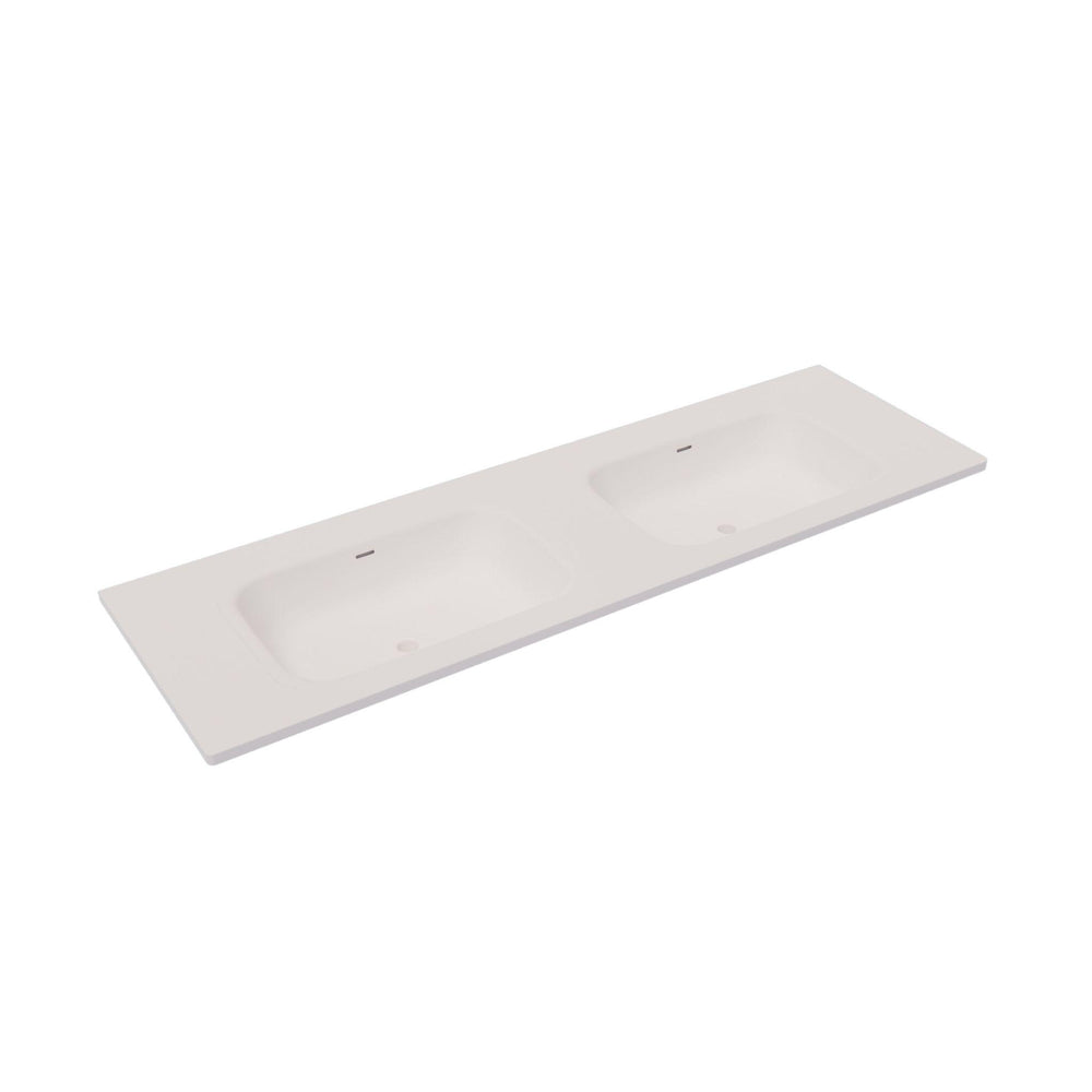 RIVA ARIA UNDERMOUNT DOUBLE VANITY SOLID SURFACE TOP MATTE WHITE (AVAILABLE IN MULTIPLE SIZES)