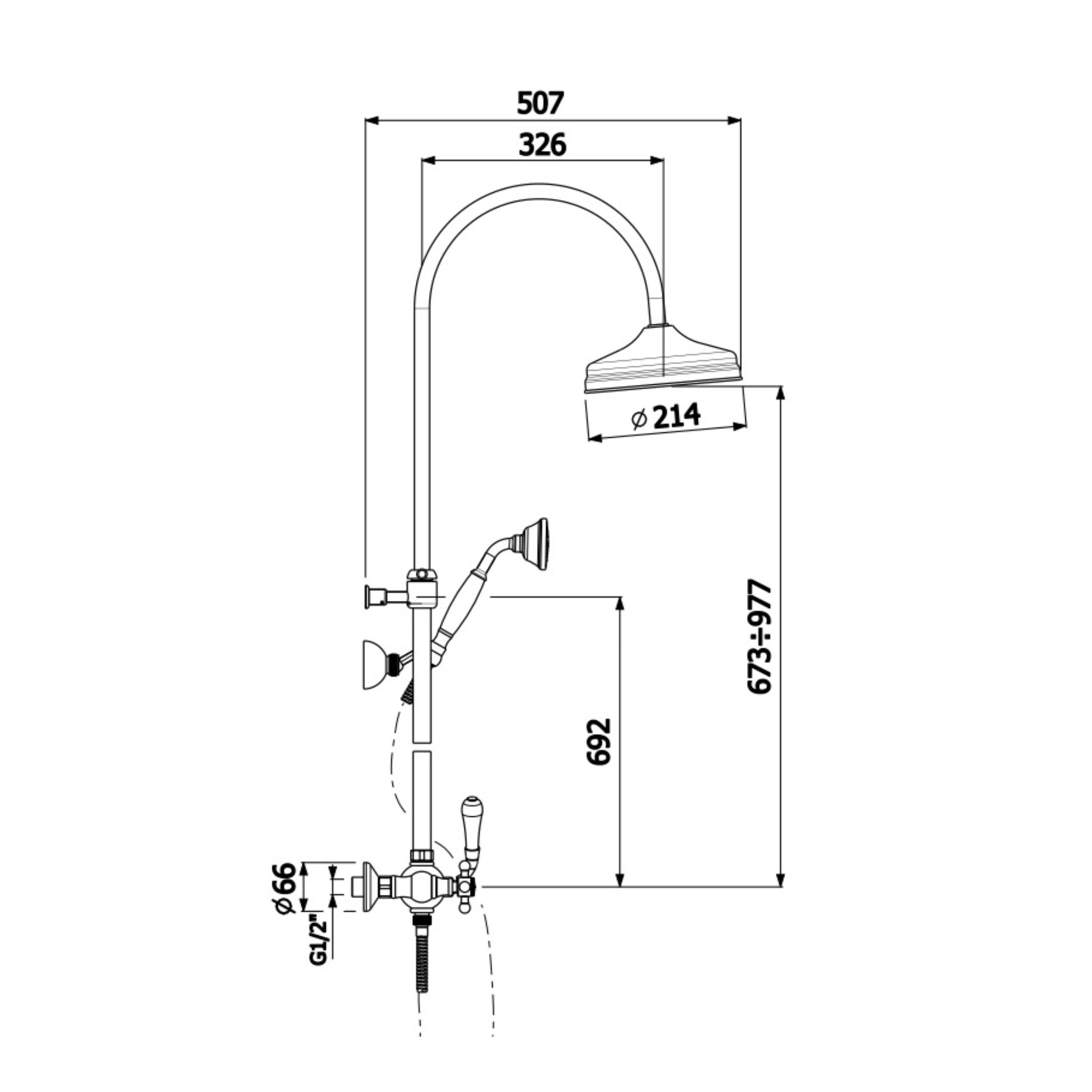 ARMANDO VICARIO PROVINCIAL OVERHEAD SHOWER WITH HAND SHOWER CHROME