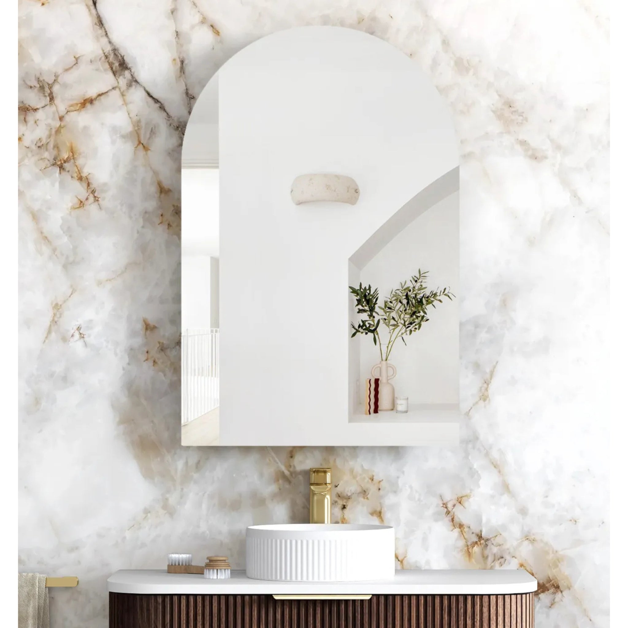 OTTI ARCHIE SABLE WALNUT SHAVING CABINET 600X900MM