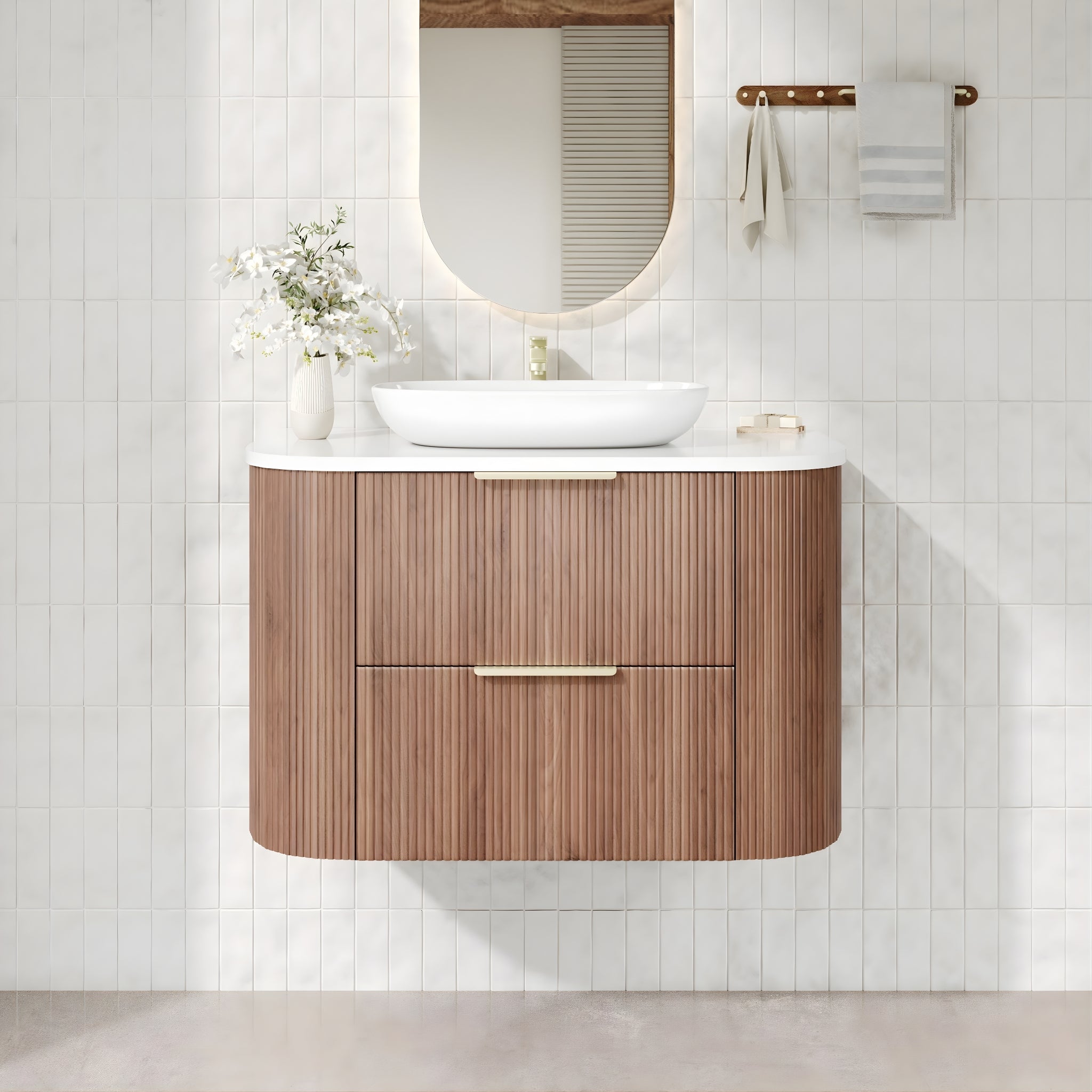 CETO ARTIS PRIME OAK 750MM SINGLE BOWL WALL HUNG VANITY