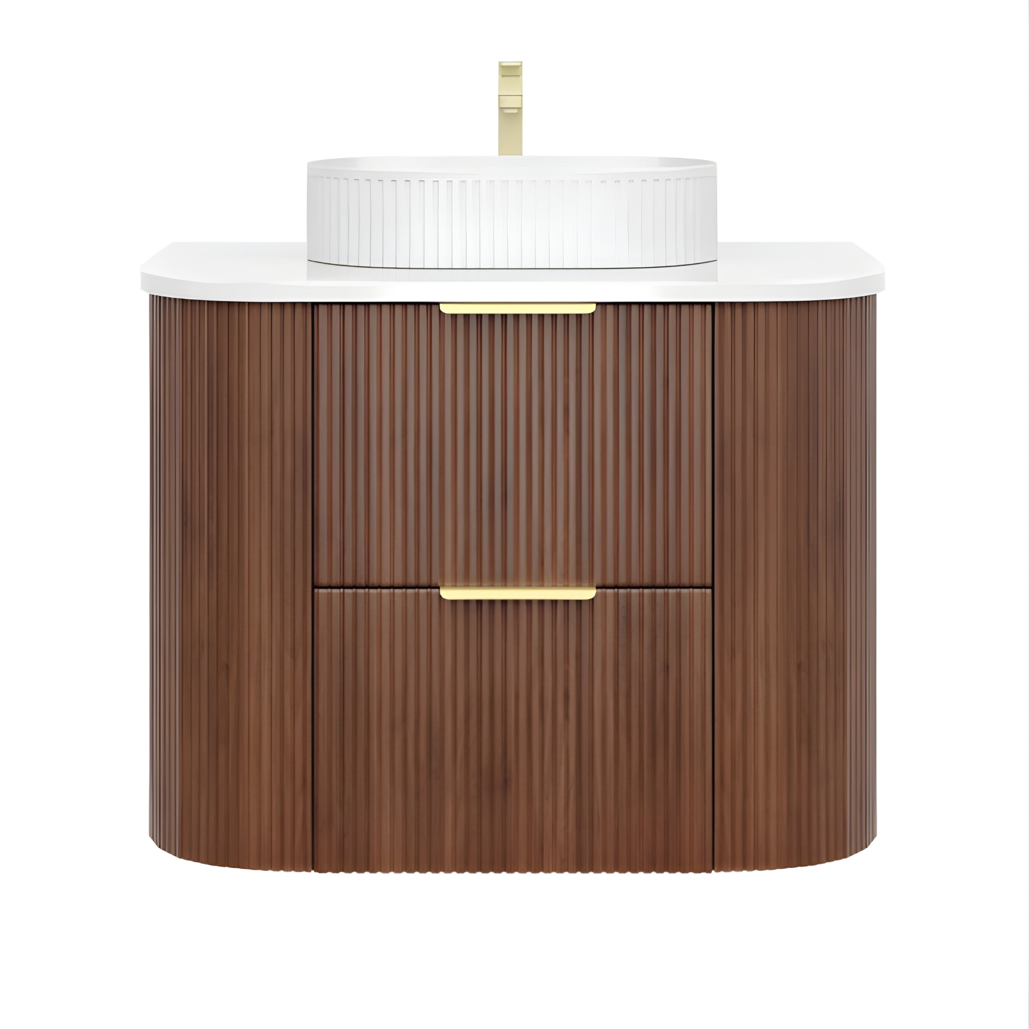 CETO ARTIS WALNUT 750MM SINGLE BOWL WALL HUNG VANITY