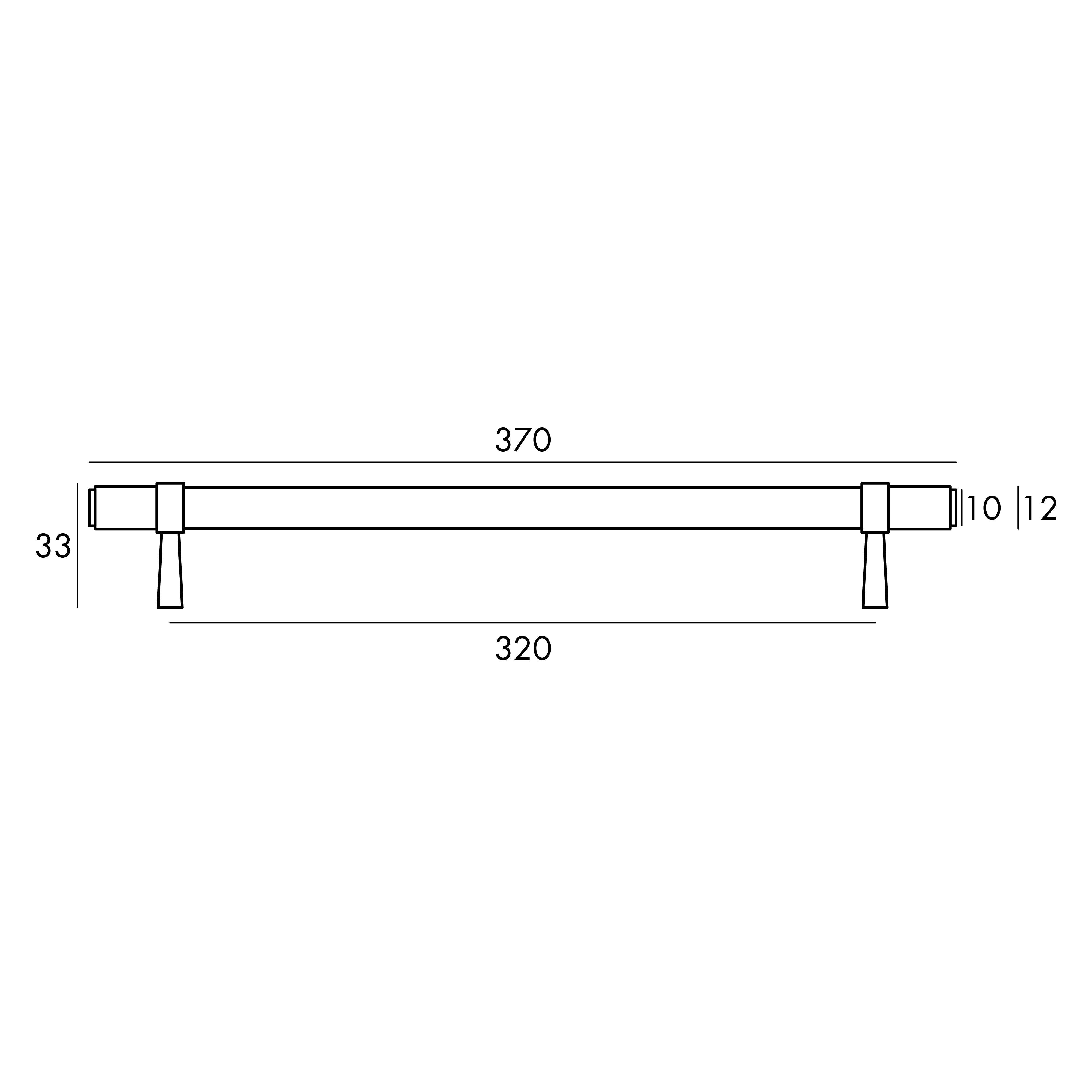 OTTI ASTOR HANDLE GUN METAL (MULTIPLE SIZES AVAILABLE)