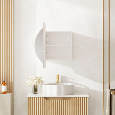 MERCIO ATHENA MATTE WHITE LED SHAVING CABINET 600X600MM