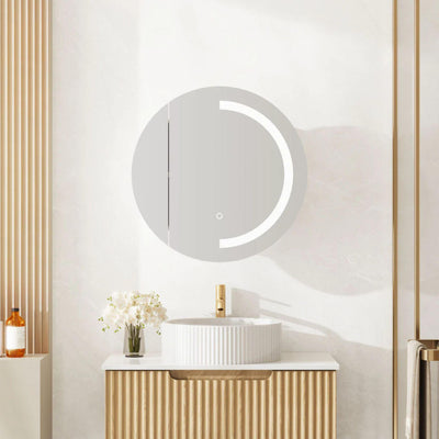 MERCIO ATHENA MATTE WHITE LED SHAVING CABINET 600X600MM