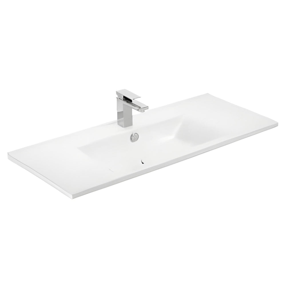 BELBAGNO ATRIA DE LUXE GLOSS WHITE 1000MM SINGLE BOWL BACK TO WALL FLOOR STANDING VANITY