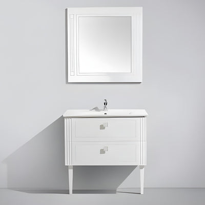 BELBAGNO ATRIA DE LUXE GLOSS WHITE 1000MM SINGLE BOWL BACK TO WALL FLOOR STANDING VANITY