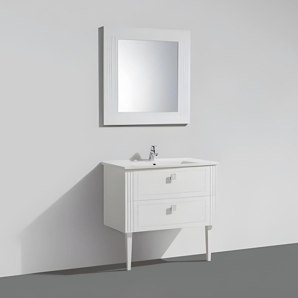 BELBAGNO ATRIA DE LUXE GLOSS WHITE 1000MM SINGLE BOWL BACK TO WALL FLOOR STANDING VANITY