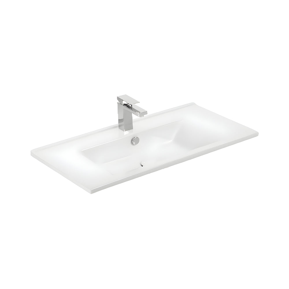 BELBAGNO ATRIA NEO GLOSS WHITE 850MM SINGLE BOWL WALL HUNG VANITY