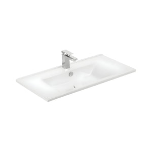 BELBAGNO ATRIA NEO GLOSS WHITE 850MM SINGLE BOWL WALL HUNG VANITY