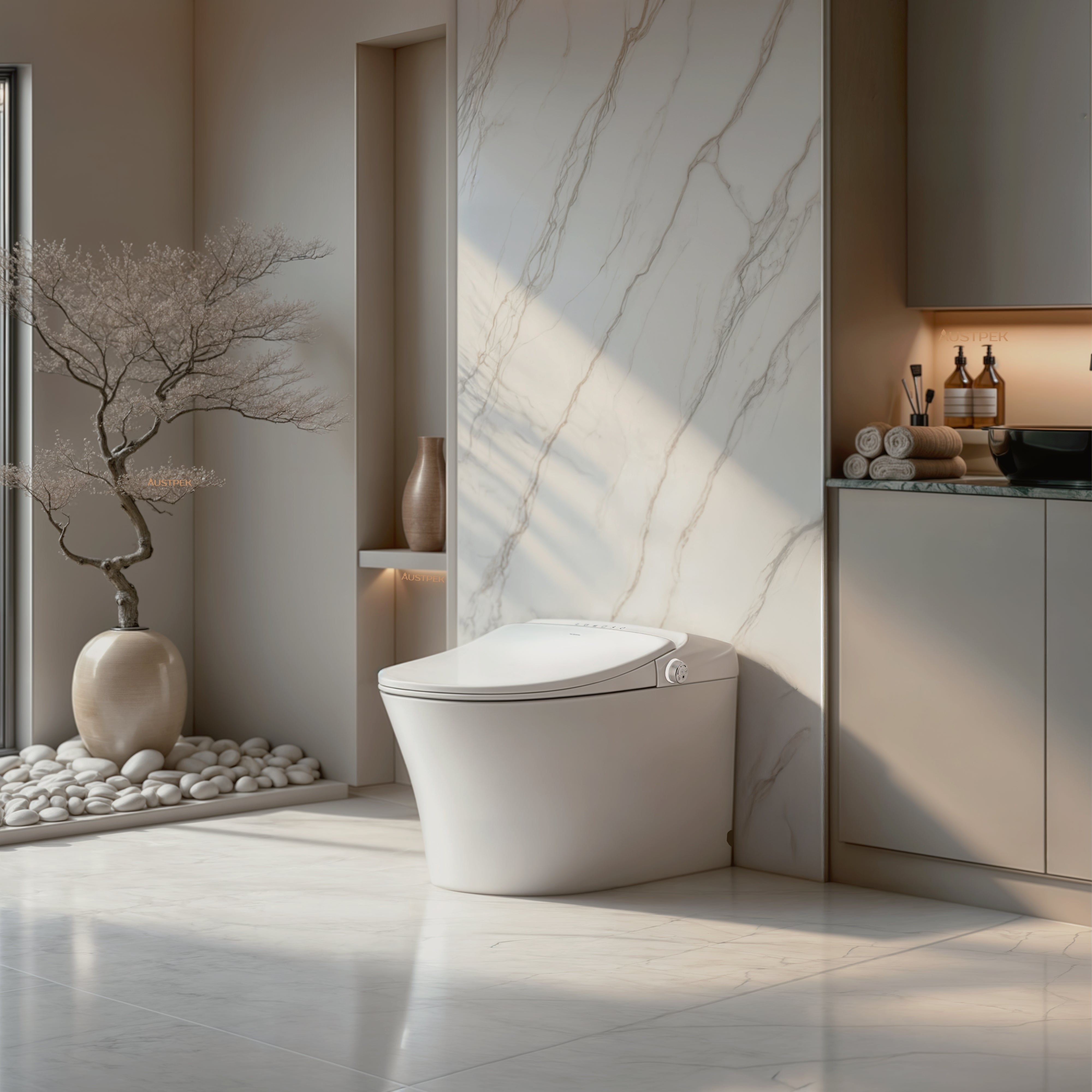 ATTICA CLAYA SPA WELLNESS SMART TOILET SUITE W/ REMOTE CONTROL GLOSS WHITE