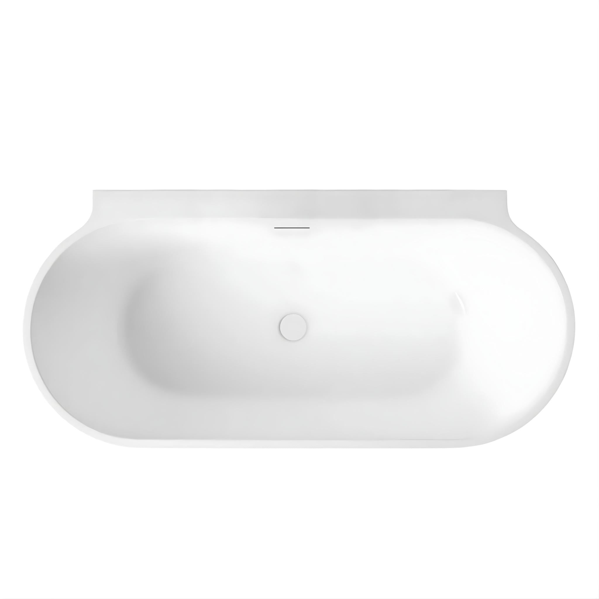 DECINA AURORA BACK TO WALL FREESTANDING BATH WITH INTEGRATED OVERFLOW MATTE WHITE (AVAILABLE IN 1500MM AND 1700MM)