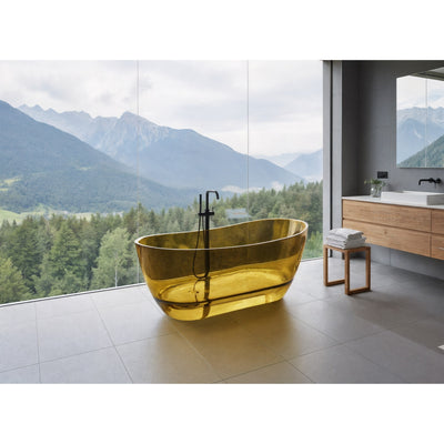 AURO PRISM FREESTANDING TRANSPARENT BATHTUB YELLOW 1500MM