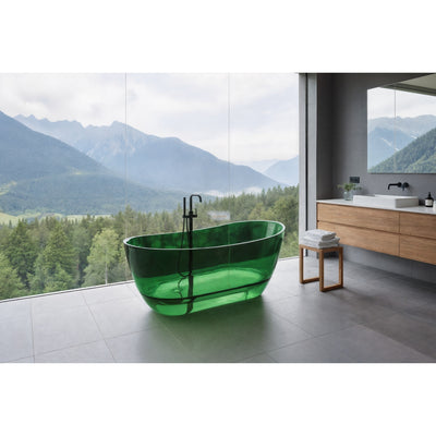 AURO PRISM FREESTANDING TRANSPARENT BATHTUB EMERALD GREEN 1500MM