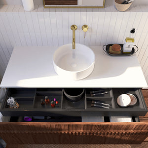 JOINERY BY BEARS ASHTON WALNUT 1200MM SINGLE BOWL WALL HUNG VANITY PACKAGE