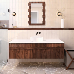 JOINERY BY BEARS ASHTON WALNUT 1500MM SINGLE BOWL WALL HUNG VANITY PACKAGE