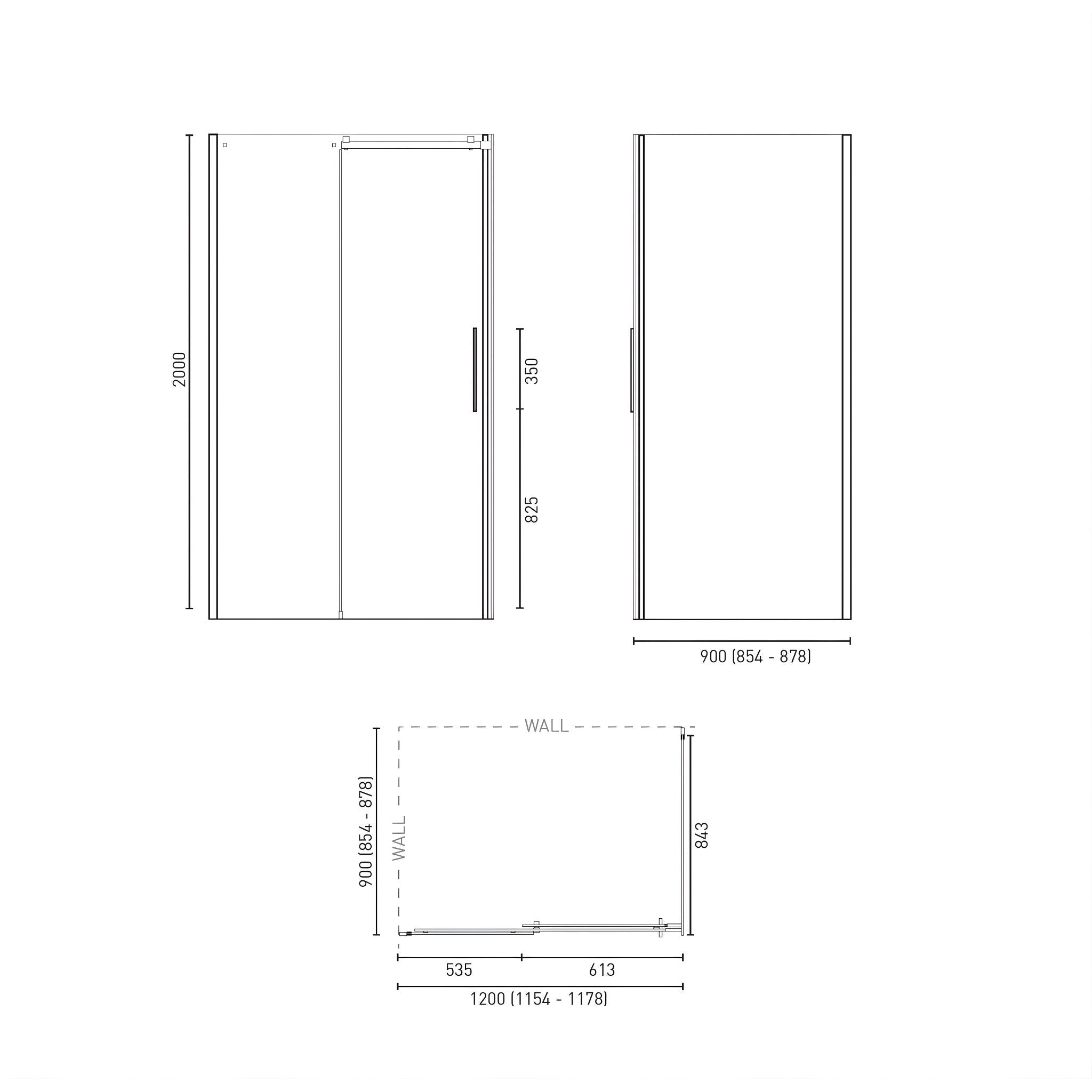 DECINA AVALON FRAMELESS SLIDING SHOWER SCREEN CHROME