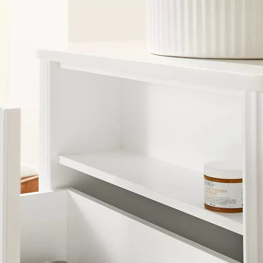 VITO AVANTTI MATTE WHITE 900MM FLUTED CURVED SINGLE BOWL WALL HUNG VANITY