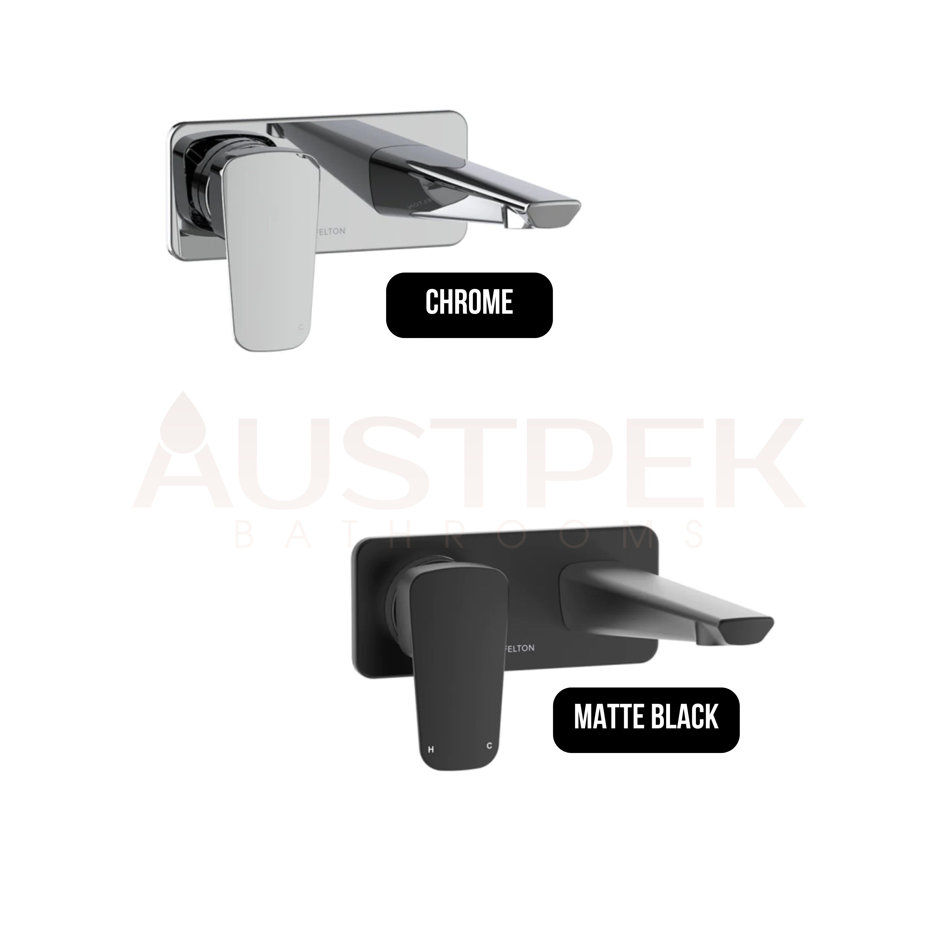 FELTON AXISS WALL MOUNTED BASIN / BATH MIXER MATTE BLACK