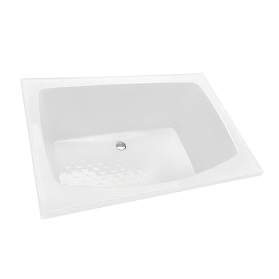 DECINA AZZURO INSET SHOWER BATH GLOSS WHITE 1200MM