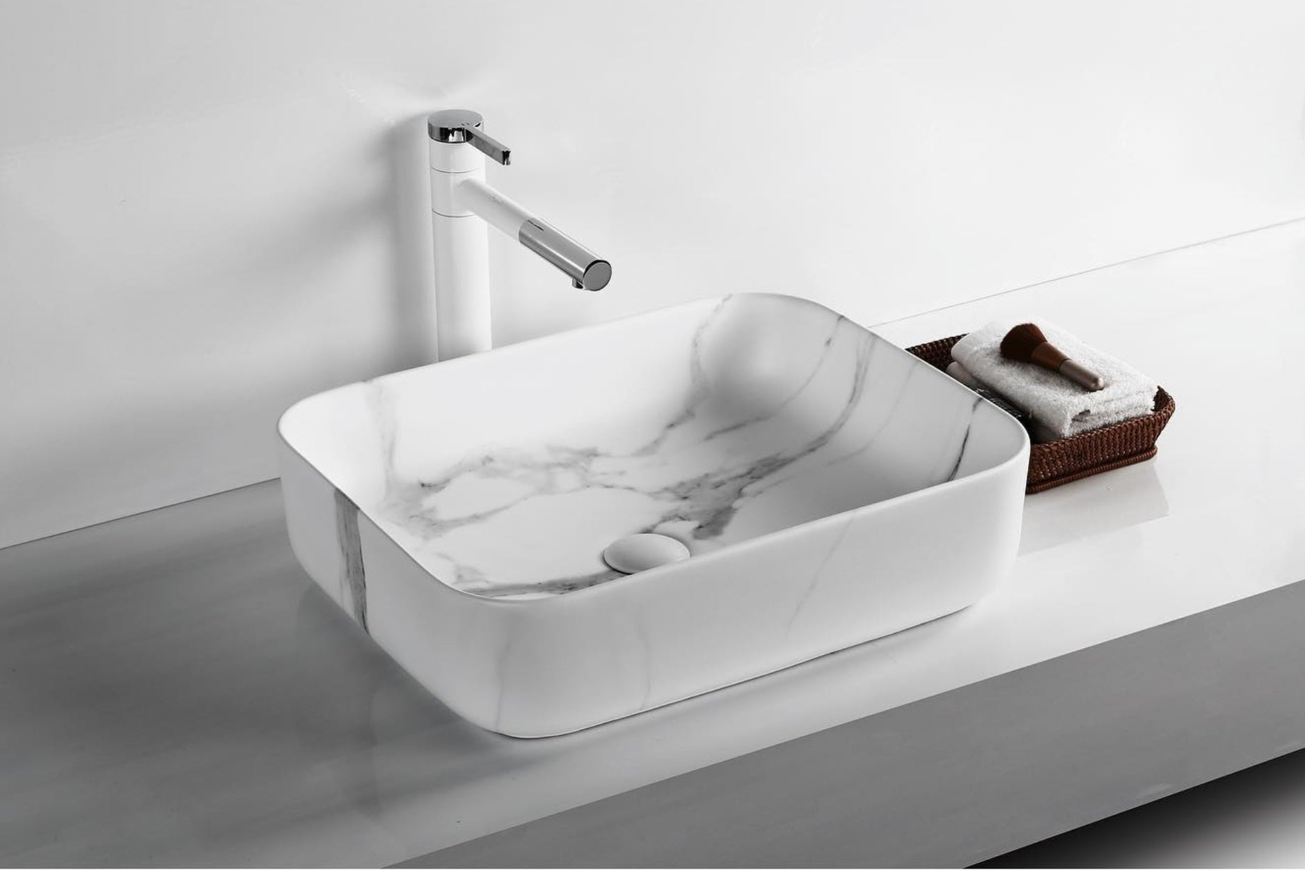 SEIMA LIMNI 450 INSET BASIN WITH OVERFLOW GLOSS WHITE 450MM Austpek seima-limni-450-inset-basin-with-overflow-gloss-white-450mm-austpek