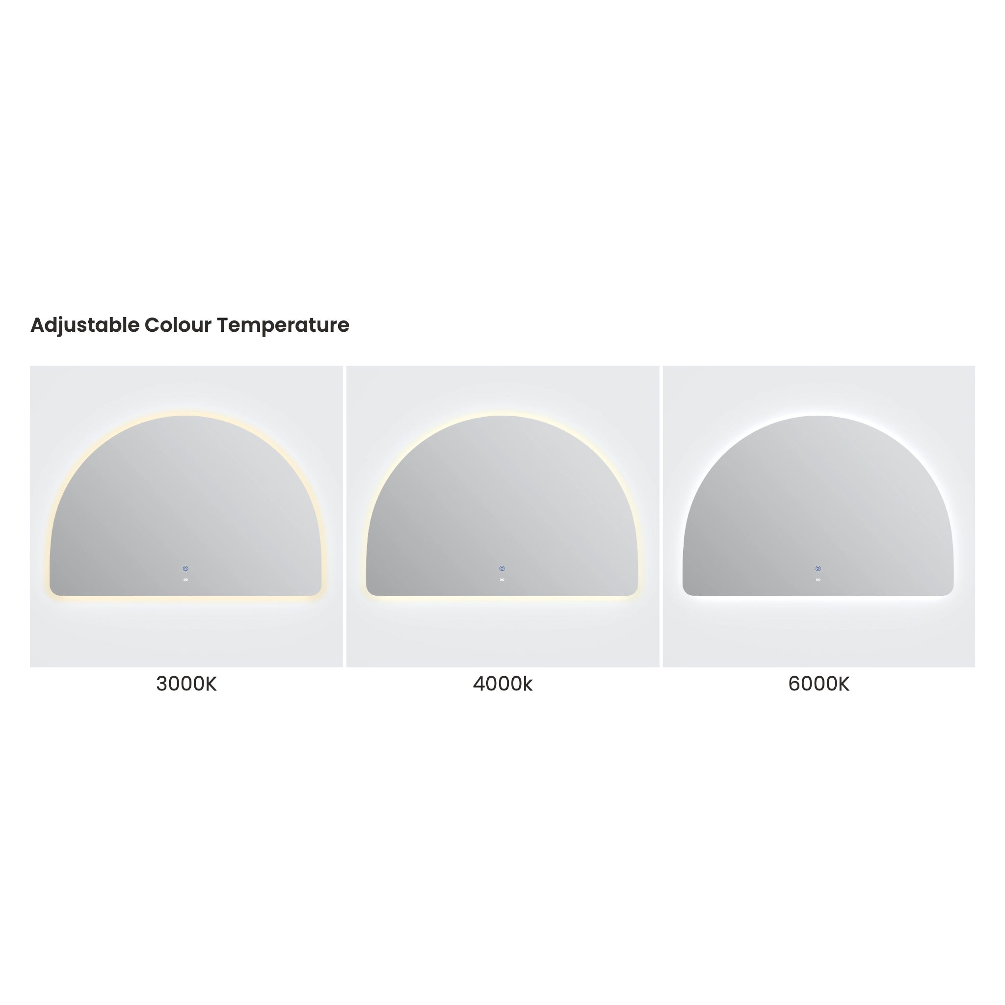 OTTI MOONLIGHT ARCHIE METAL FRAMED LED MIRROR BLACK 1200X800MM