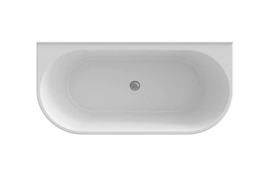 DECINA ALEGRA BACK-TO-WALL FREESTANDING BATH GLOSS BLACK 1700MM