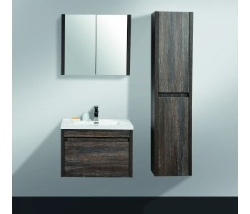BELBAGNO ALEXANDRA SILVER OAK WALL HUNG TALL BOY 400MM X 1760MM (AVAILABLE IN LEFT AND RIGHT HAND DOOR OPTION)