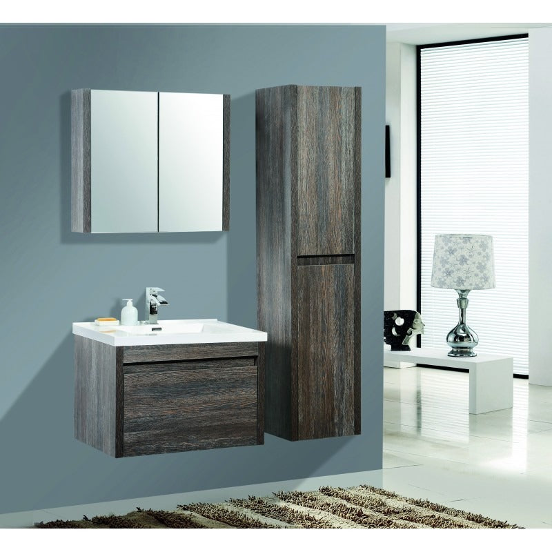 BEL BAGNO ALEXANDRA SILVER OAK WALL HUNG TALL BOY 400MM X 1760MM (AVAILABLE IN LEFT AND RIGHT HAND DOOR OPTION)