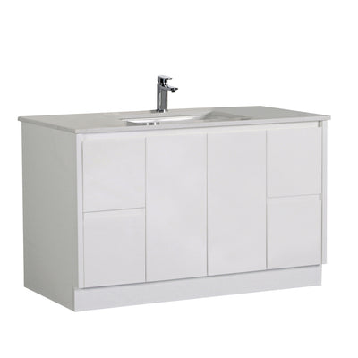 AULIC ALICE MATTE WHITE 1200MM SINGLE BOWL FLOOR STANDING VANITY