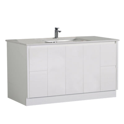 AULIC ALICE MATTE WHITE 1500MM SINGLE BOWL FLOOR STANDING VANITY