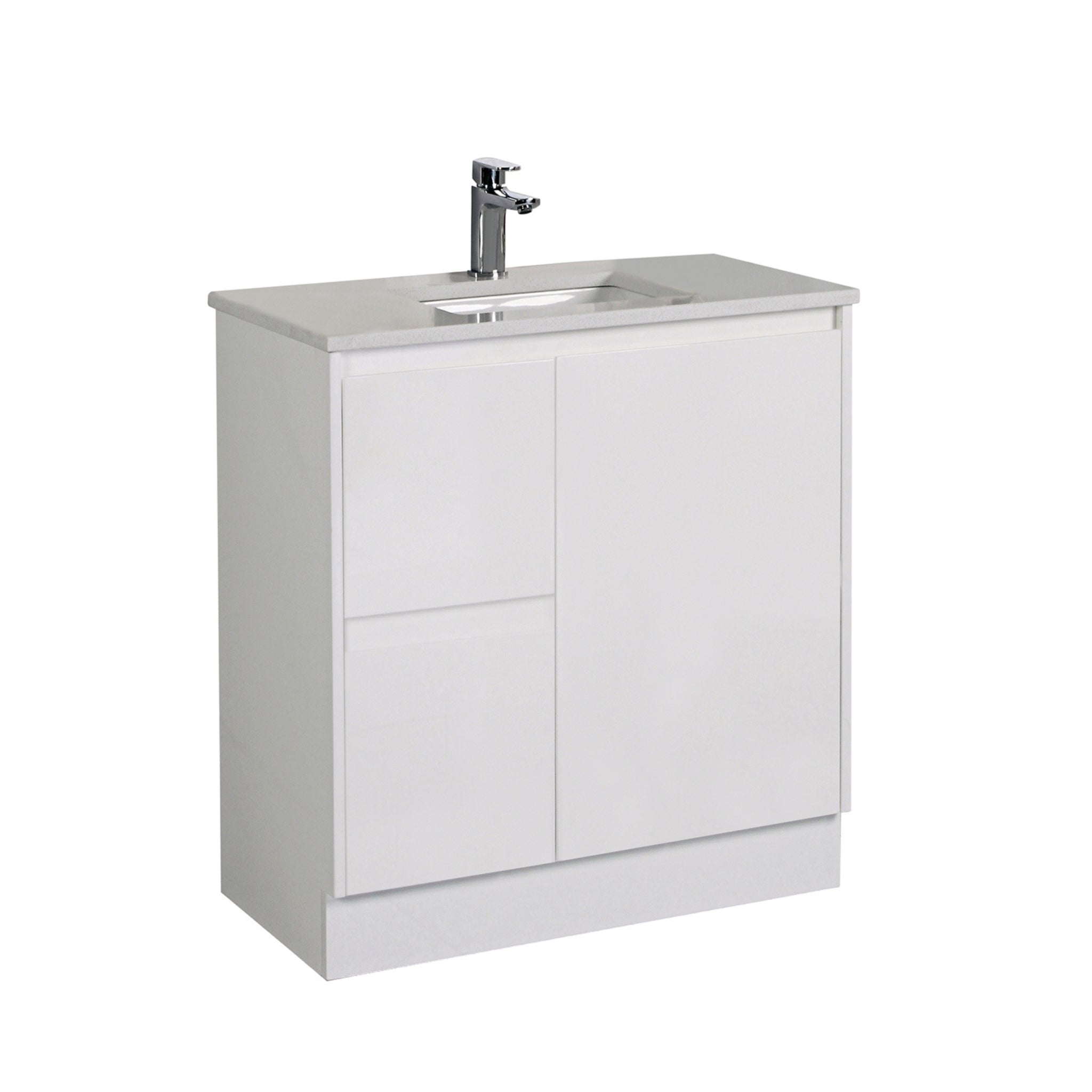 AULIC ALICE MATTE WHITE 750MM FLOOR STANDING VANITY (AVAILABLE IN LEFT AND RIGHT HAND DRAWER)