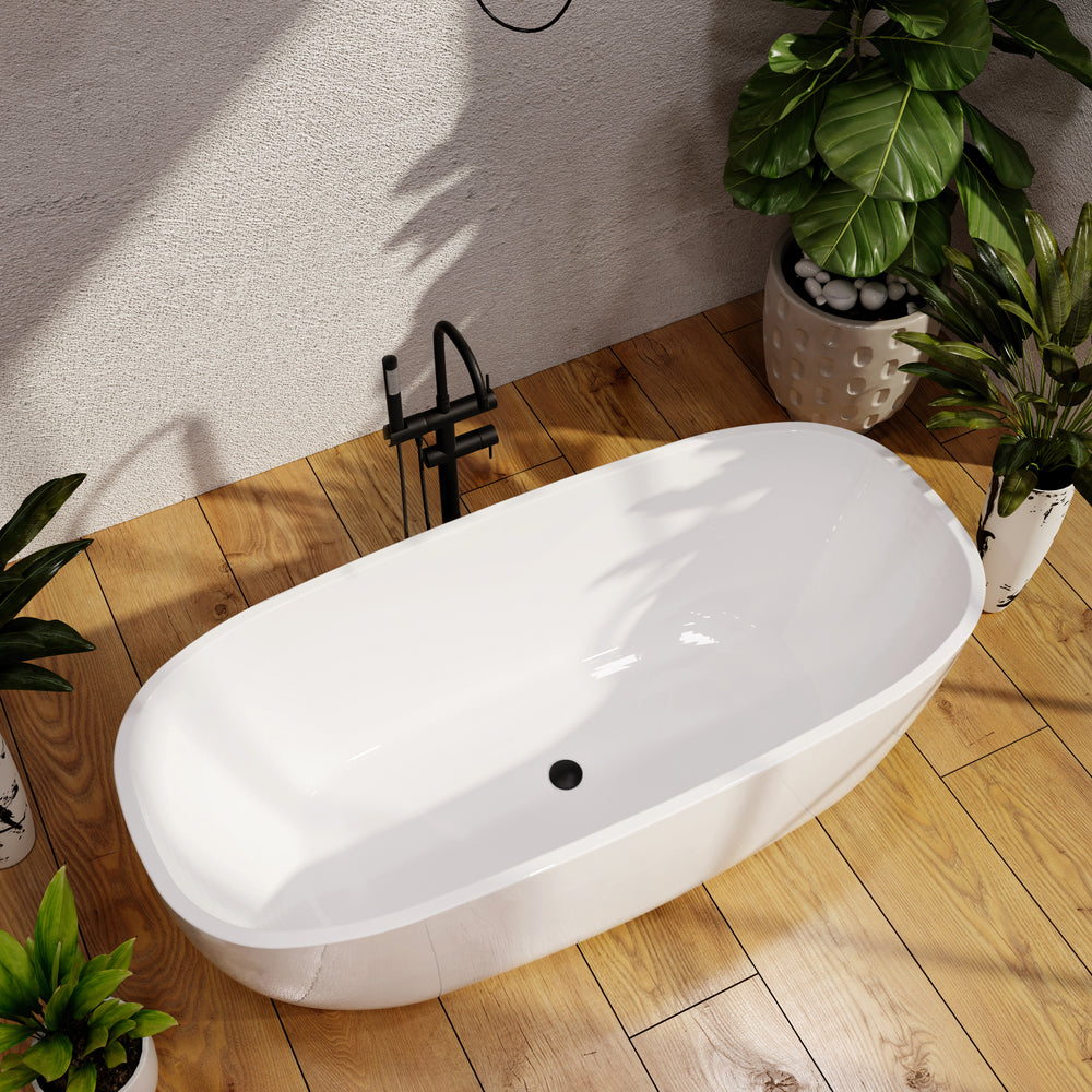 BELBAGNO ALLY FREESTANDING BATHTUB SEMI GLOSS WHITE (AVAILABLE IN 1500MM AND 1700MM)