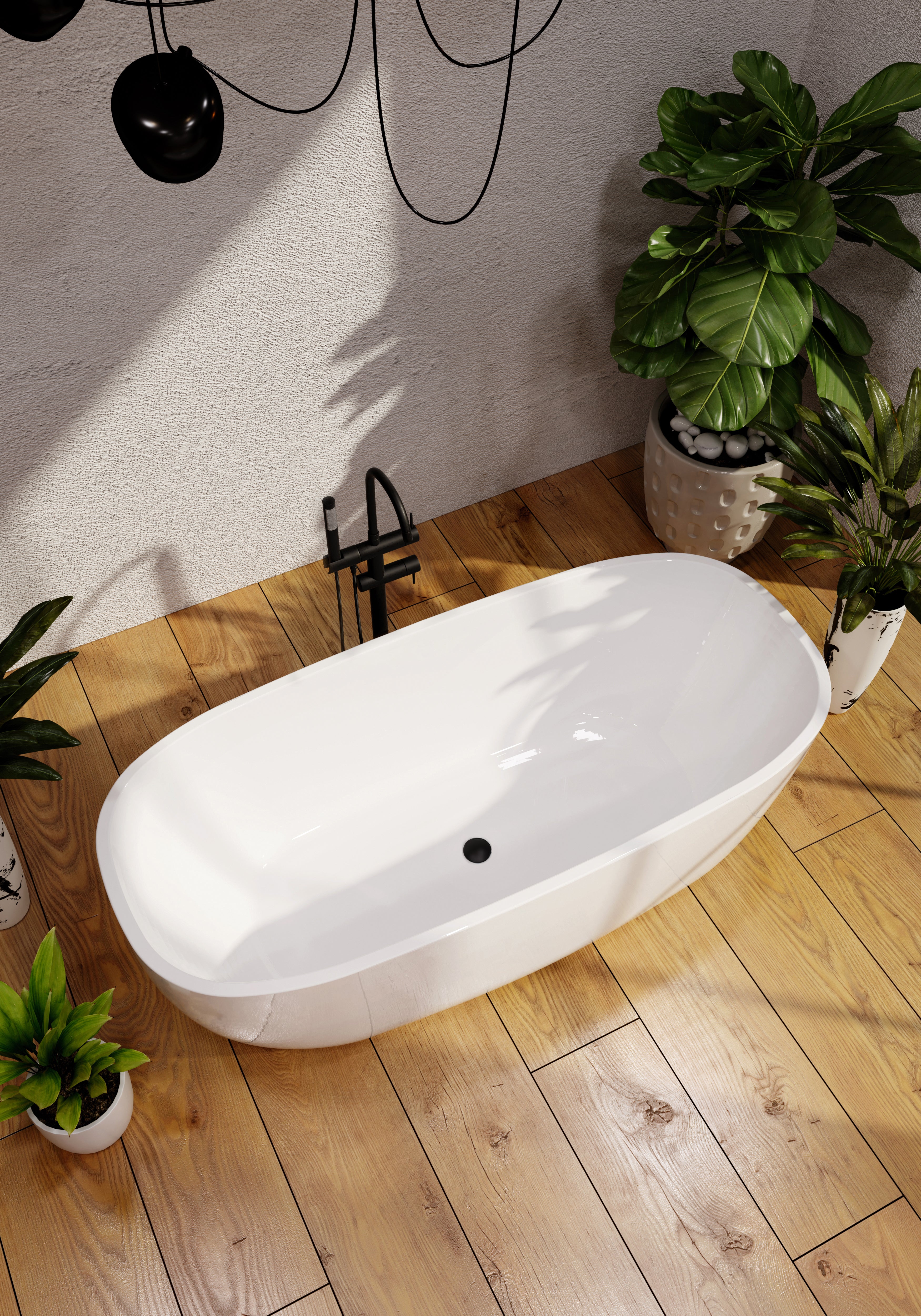 BEL BAGNO ALLY FREESTANDING BATHTUB SEMI GLOSS WHITE (AVAILABLE IN 1500MM AND 1700MM)