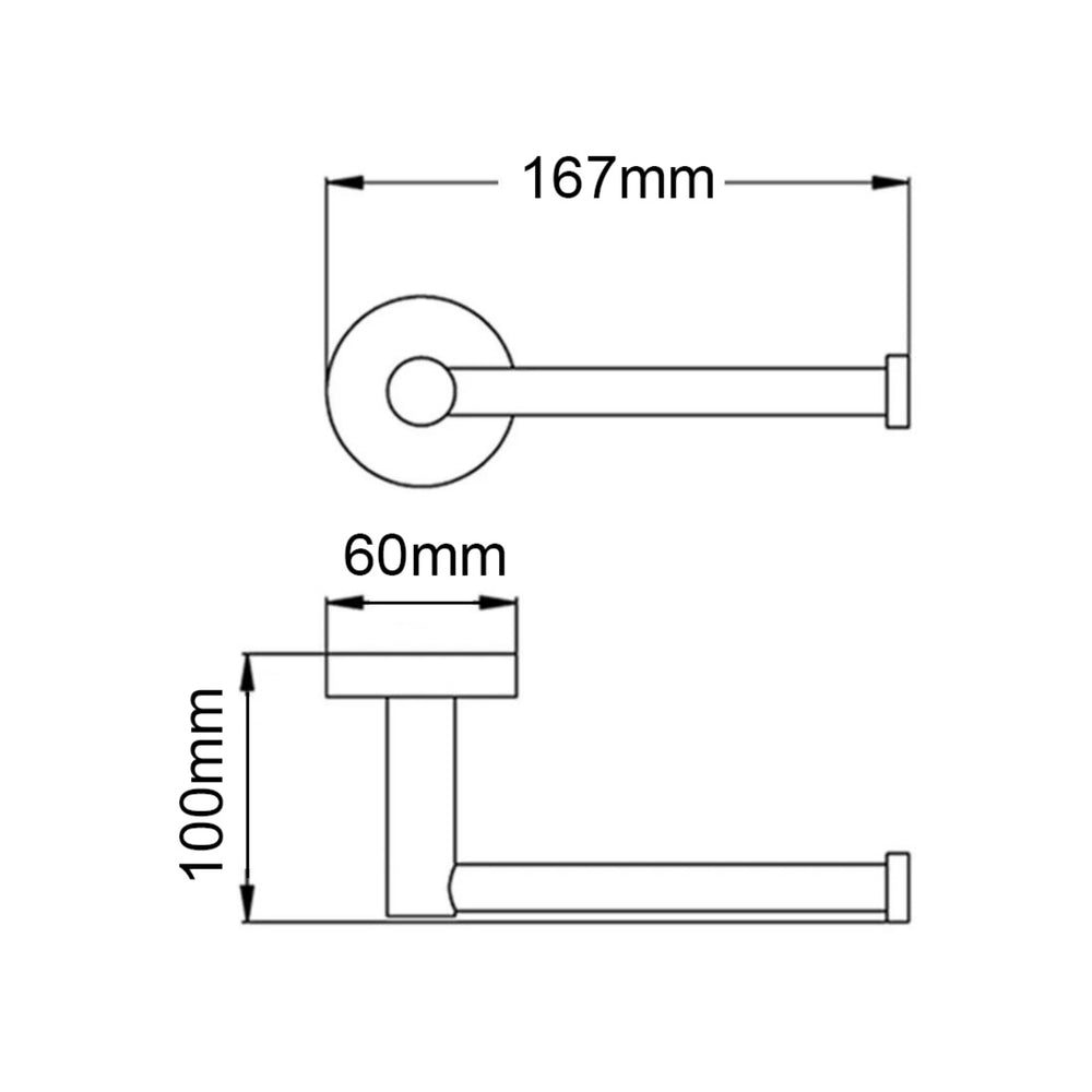 AQUAPERLA LUCID PIN TOILET PAPER HOLDER 167MM BRUSHED NICKEL
