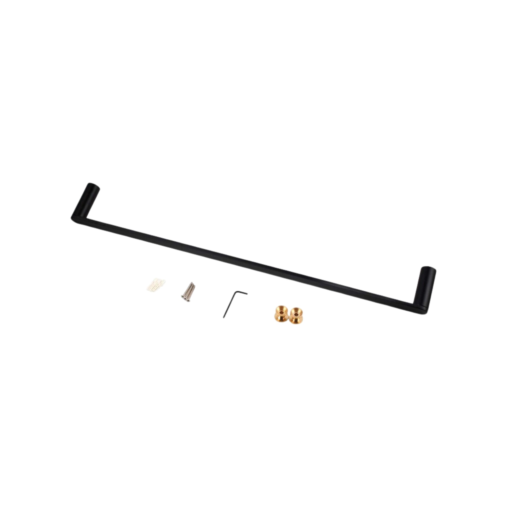 AQUAPERLA RUSHY SINGLE TOWEL RAIL BLACK (AVAILABLE IN 600MM AND 800MM)