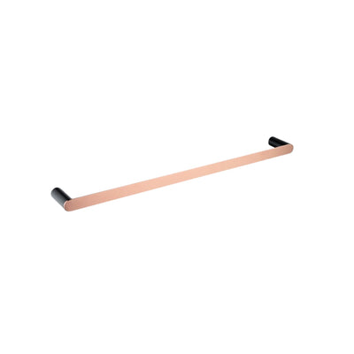 AQUAPERLA RUSHY SINGLE TOWEL RAIL BLACK AND ROSE GOLD (AVAILABLE IN 600MM AND 800MM)