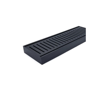 AQUAPERLA EZY FLOW FLOOR GRATE BRUSHED BLACK 100X35MM