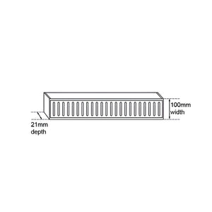 AQUAPERLA EZY FLOW FLOOR GRATE BRUSHED SILVER 100X21MM