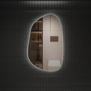 AULIC TARCOOLA ASYMMETRICAL FRAMELESS LED MIRROR 3 COLOUR LIGHTS 550X900MM