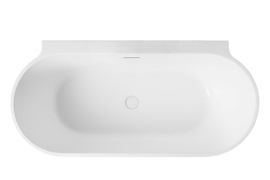 DECINA AURORA BACK TO WALL FREESTANDING BATH MATTE WHITE (AVAILABLE IN 1500MM AND 1700MM)