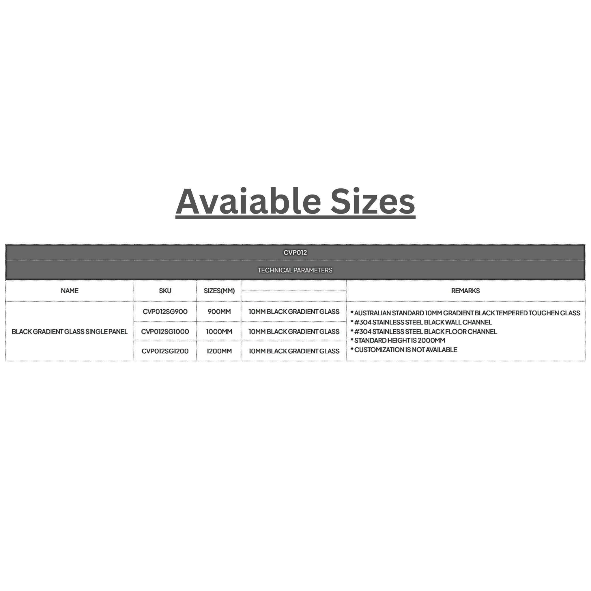 COVEY FRAMELESS WALK IN DARK GLASS SINGLE FIXED PANEL WITH WALL CHANNEL MATTE BLACK