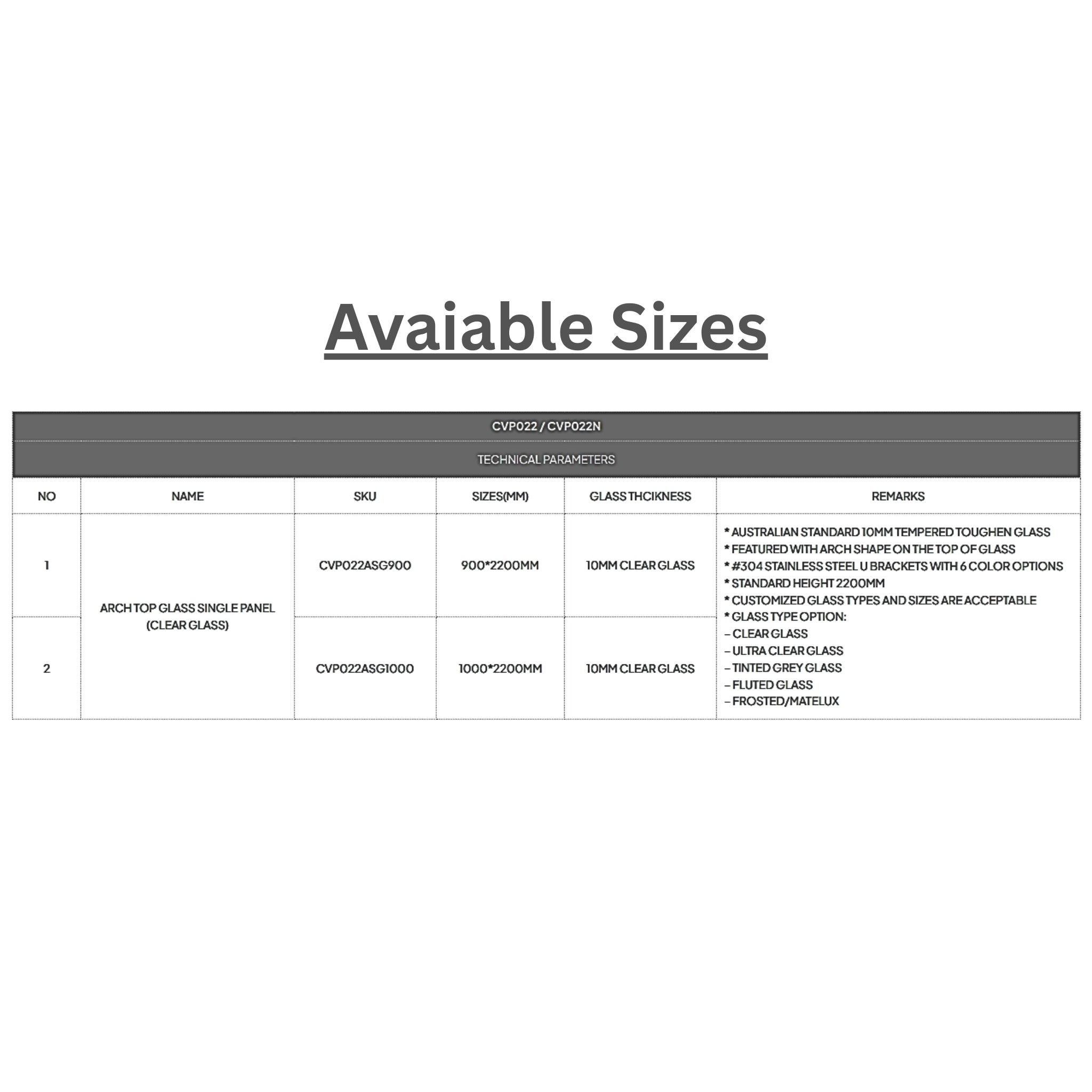 COVEY FRAMELESS ARCH WALK IN SINGLE FIX PANEL SHOWER SCREEN LIGHT GOLD