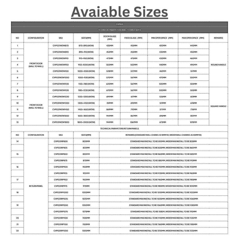 COVEY WALL TO WALL FRAMELESS SINGLE SLIDING DOOR SHOWER SCREEN GUN METAL GREY