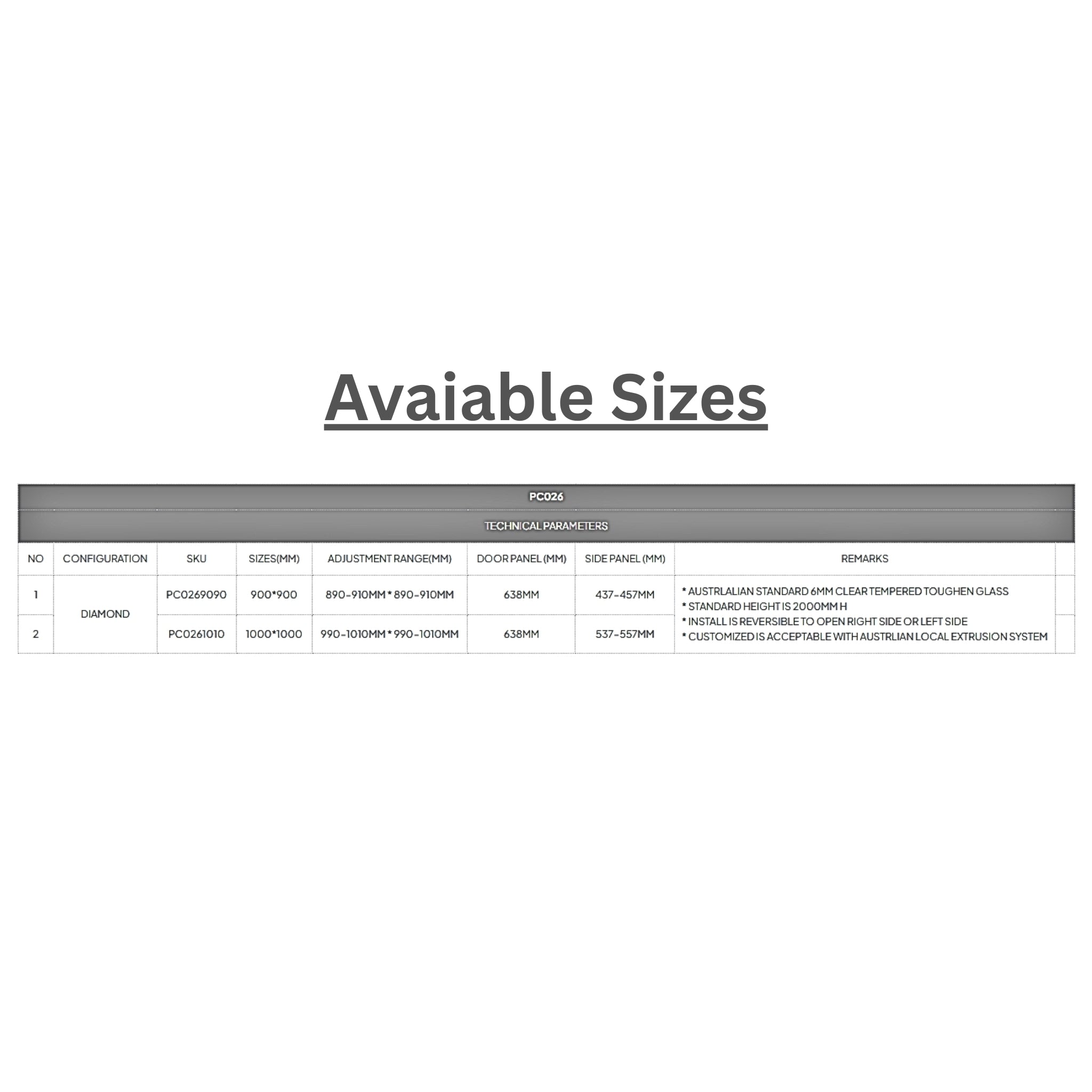 COVEY SEMI FRAMELESS DIAMOND PIVOT DOOR SHOWER SCREEN CHROME