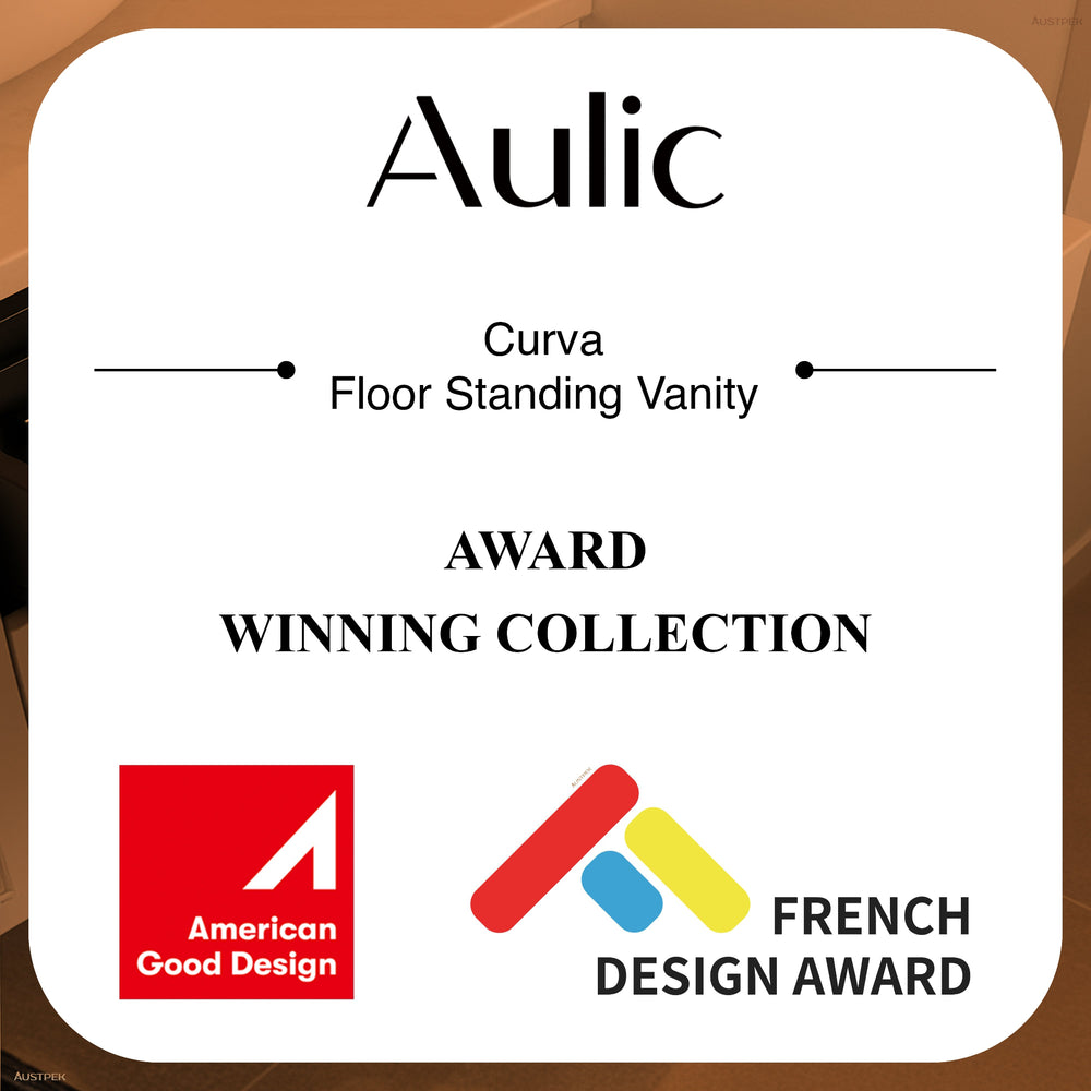 AULIC CURVA CURVED MATTE WHITE 750MM SINGLE BOWL FLOOR STANDING VANITY