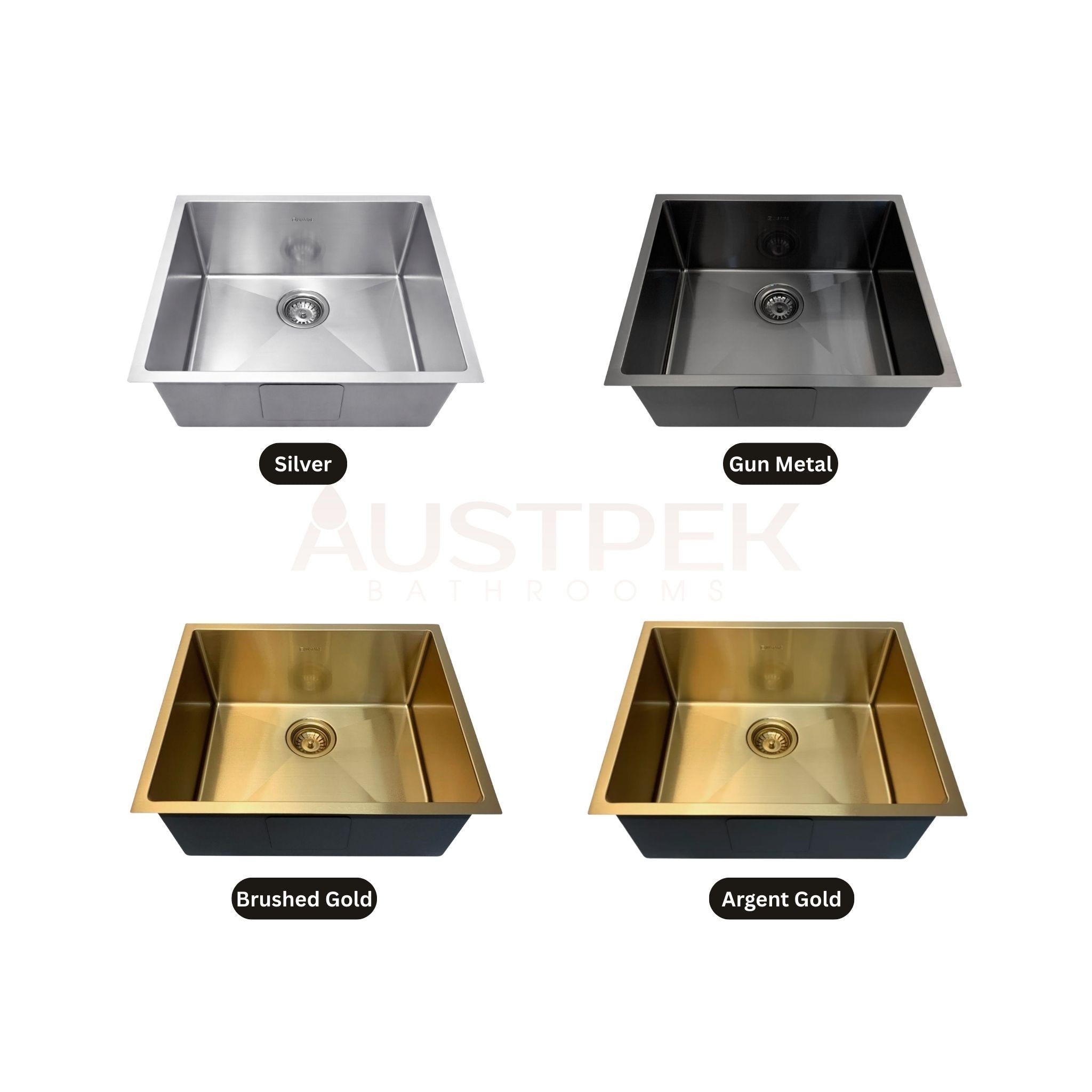 OTTI AXON 52S SINGLE BOWL KITCHEN AND LAUNDRY SINK GUN METAL 520MM